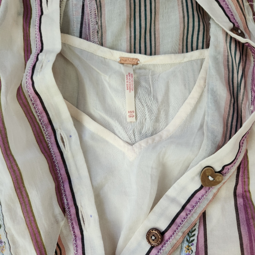 Free People Sweet Dreams Maxi Dress In Ivory Tea Combo Women's‎ Size XS/S - Picture 10 of 16